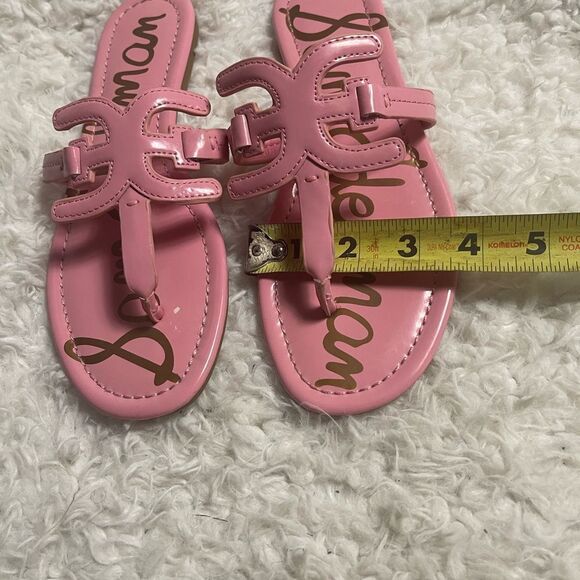 Sam Edelman  CarterSynthetic patent pink slip on thong Sandals. SZ 7Rubber soles - Picture 6 of 8